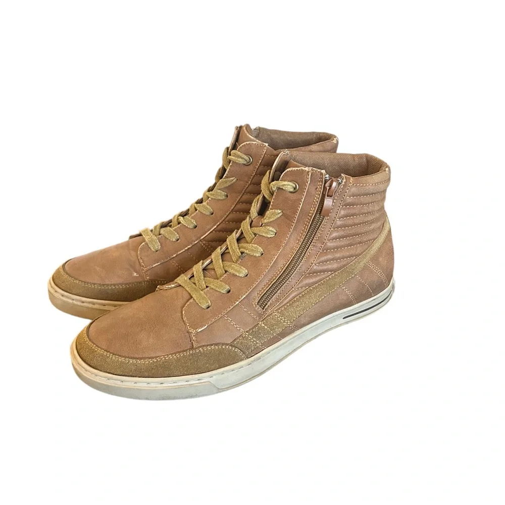 Steve Madden Men’s Trackurm High Top Leather Brown Shoes Size 10.5